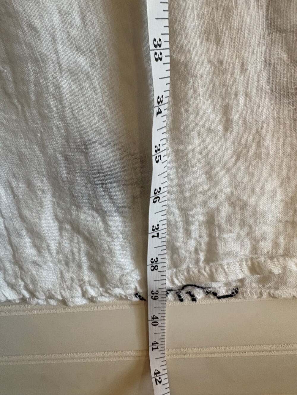 Made in Italy White 100% Linen with embroidered flowers Size M - Picture 7 of 8